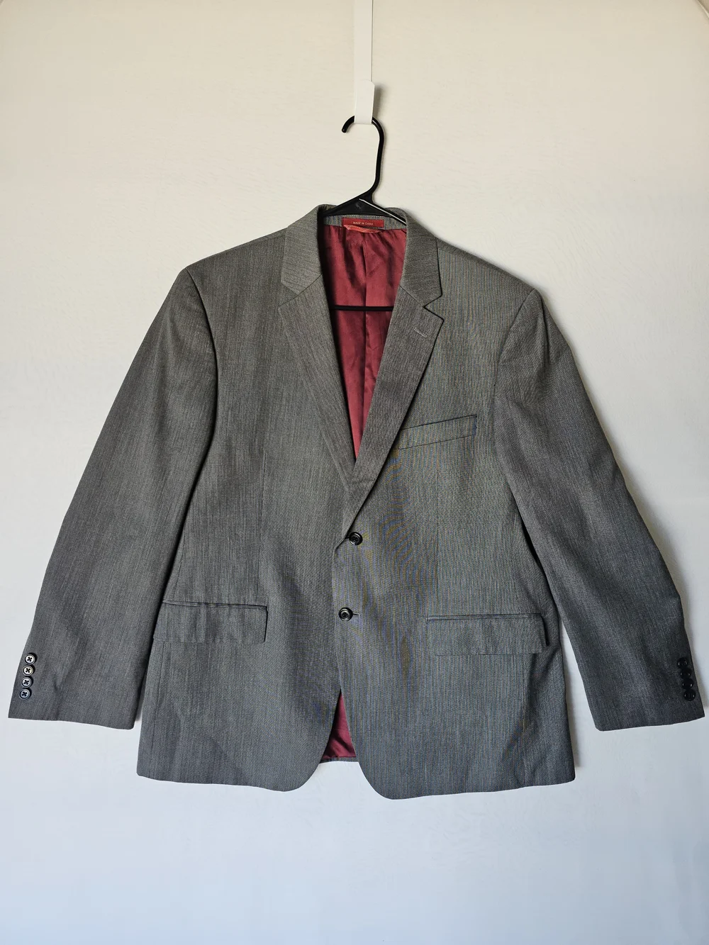 IZOD Macy's Men's Grey 2-Button Blazer Suit Jacket Size 44S